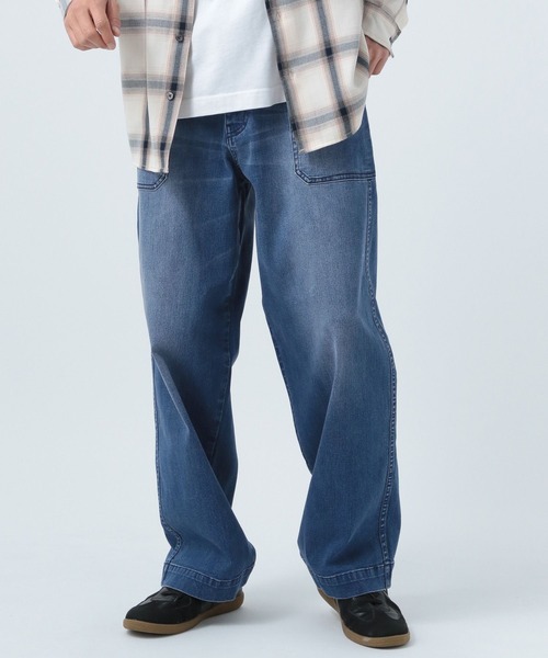 BAYFLOW(ベイフロー)の「【接触冷感・ストレッチ】クールタッチワイドセーラーデニムパンツ(デニムパンツ・メンズ・ダークブルー/ライトブルー・MEDIUM/LARGE)」の7枚目の写真