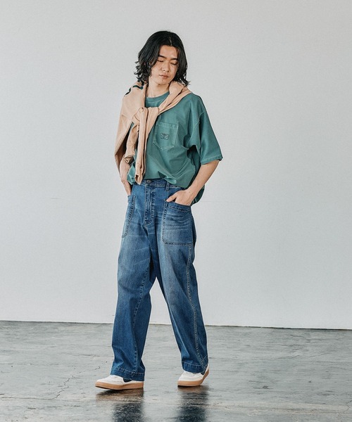 BAYFLOW(ベイフロー)の「【接触冷感・ストレッチ】クールタッチワイドセーラーデニムパンツ(デニムパンツ・メンズ・ダークブルー/ライトブルー・MEDIUM/LARGE)」の21枚目の写真