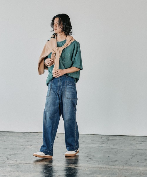 BAYFLOW(ベイフロー)の「【接触冷感・ストレッチ】クールタッチワイドセーラーデニムパンツ(デニムパンツ・メンズ・ダークブルー/ライトブルー・MEDIUM/LARGE)」の22枚目の写真