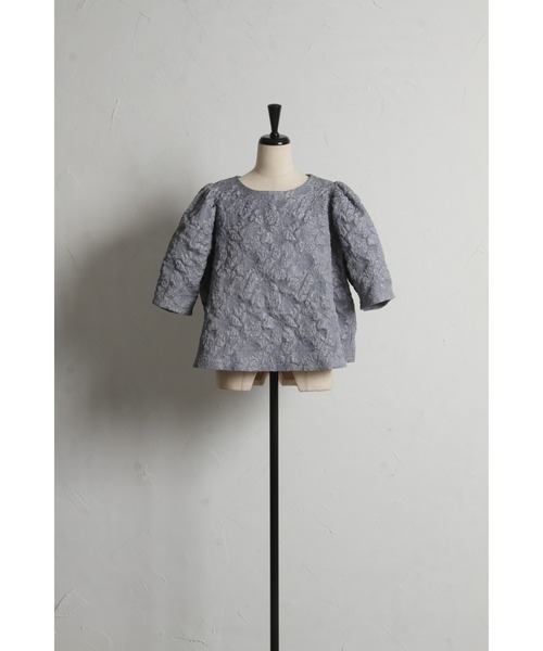 &. NOSTALGIA（アンドドットノスタルジア）の「【ZOZO限定】袖フレアジャガードトップス（シャツ/ブラウス・レディース・ブルー/グレー/ピンク/ブラック/ホワイト・M）」の22枚目の写真