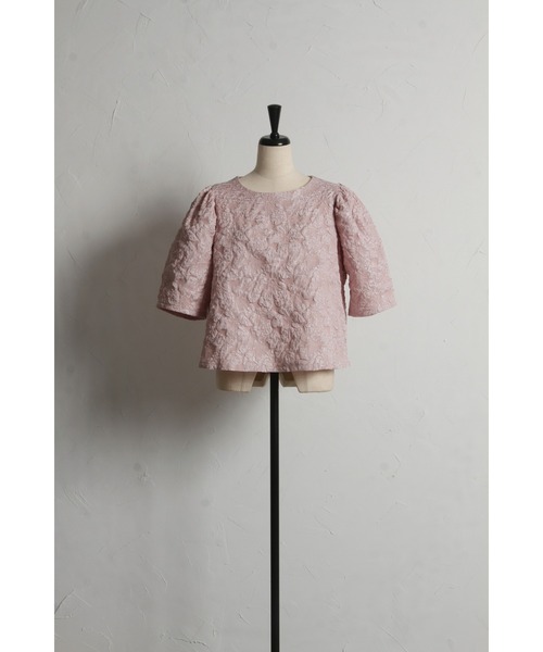 &. NOSTALGIA（アンドドットノスタルジア）の「【ZOZO限定】袖フレアジャガードトップス（シャツ/ブラウス・レディース・ブルー/グレー/ピンク/ブラック/ホワイト・M）」の21枚目の写真