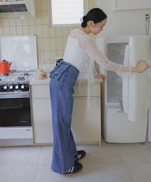 3.3 Field Trip （3.3フィールドトリップ）の「3.3 Field Trip／リボンプリントキャミ（キャミソール・レディース・ホワイト/ブラック/ピンク・FREE）」の6枚目の写真