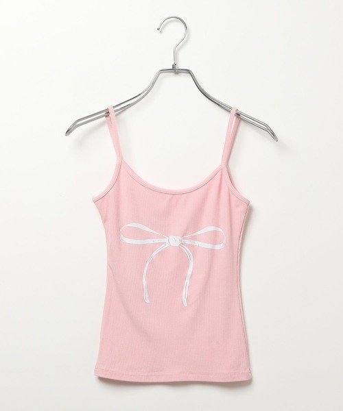 3.3 Field Trip （3.3フィールドトリップ）の「3.3 Field Trip／リボンプリントキャミ（キャミソール・レディース・ホワイト/ブラック/ピンク・FREE）」の16枚目の写真