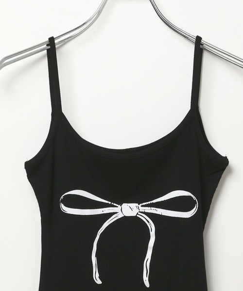 3.3 Field Trip （3.3フィールドトリップ）の「3.3 Field Trip／リボンプリントキャミ（キャミソール・レディース・ホワイト/ブラック/ピンク・FREE）」の20枚目の写真