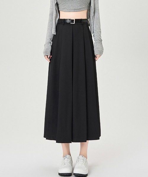 Doux Belle（ドゥーベル）の「Aラインフレアロングスカート（スカート・レディース・ブラック/ベージュ/グレー・MEDIUM）」の2枚目の写真