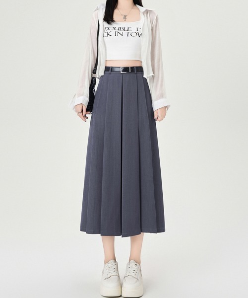 Doux Belle（ドゥーベル）の「Aラインフレアロングスカート（スカート・レディース・ブラック/ベージュ/グレー・MEDIUM）」の10枚目の写真