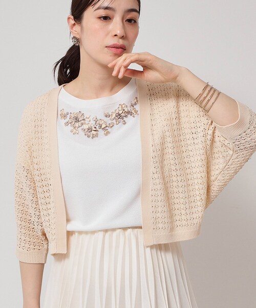 【SS〜Lサイズ展開／透かし編み】ショート丈ボレロ セール】【SS～Lサイズ展開／透かし編み】ショート丈ボレロ