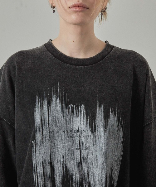 Alfred Alex】ヴィンテージ加工 スノーウォッシュ ビッグ半袖プリントT