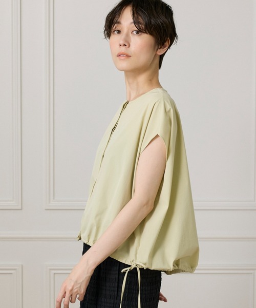 ブラウス シャツ 「UVカット」「接触冷感」コットンライクブラウジングブラウス「セットアップ対応」 レディース UVカット】【接触冷感】コットンライクブラウジングブラウス
