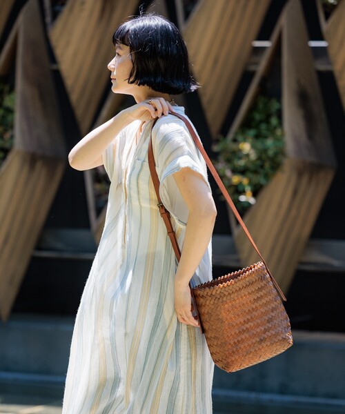セール】編み込みかご 合皮ショルダーバッグ（ショルダーバッグ