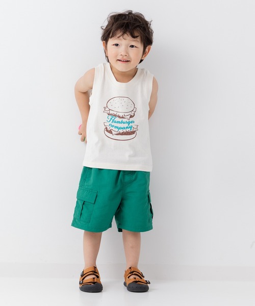 chil2（チルツー）の「ナイロンカーゴハーフパンツ（カーゴパンツ・キッズ・ブラック/カーキ/グリーン/パープル/ベージュ/グレー・90cm/100cm/110cm/120cm/130cm/140cm/150cm）」の7枚目の写真