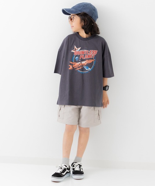 chil2（チルツー）の「ナイロンカーゴハーフパンツ（カーゴパンツ・キッズ・ブラック/カーキ/グリーン/パープル/ベージュ/グレー・90cm/100cm/110cm/120cm/130cm/140cm/150cm）」の9枚目の写真
