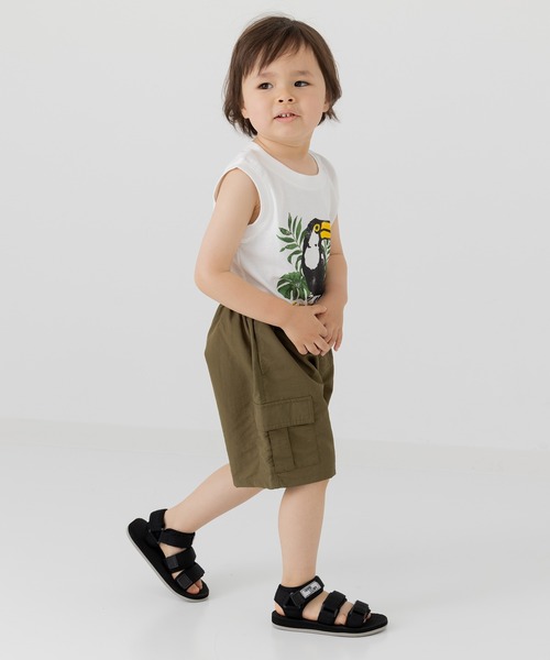 chil2（チルツー）の「ナイロンカーゴハーフパンツ（カーゴパンツ・キッズ・ブラック/カーキ/グリーン/パープル/ベージュ/グレー・90cm/100cm/110cm/120cm/130cm/140cm/150cm）」の12枚目の写真