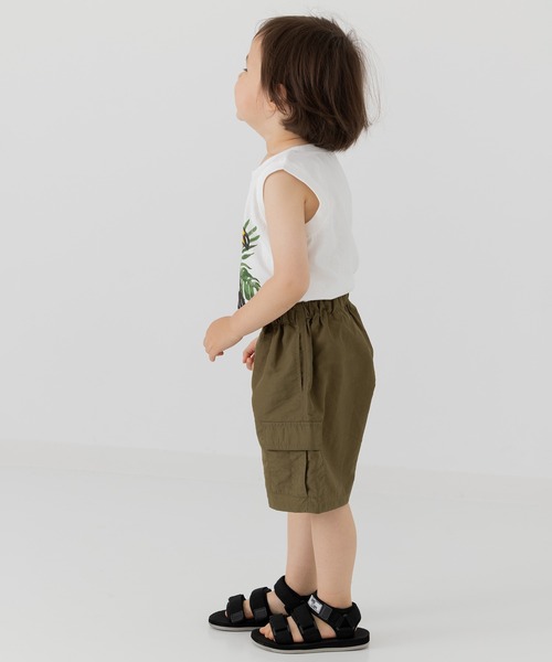 chil2（チルツー）の「ナイロンカーゴハーフパンツ（カーゴパンツ・キッズ・ブラック/カーキ/グリーン/パープル/ベージュ/グレー・90cm/100cm/110cm/120cm/130cm/140cm/150cm）」の13枚目の写真