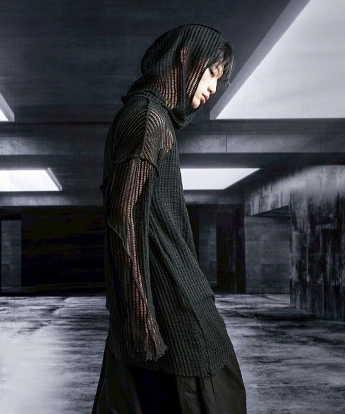 RICH(リッチ)の「【RICH】Mesh Hoodie / 【リッチ】メッシュフードトップス(Tシャツ/カットソー・メンズ・ブラック・M/XL)」の3枚目の写真