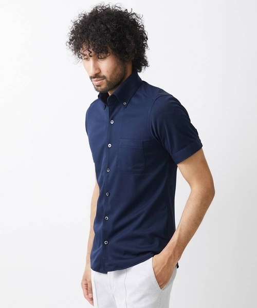 MICHEL KLEIN HOMME (ミッシェルクランオム)の「イージーケアドレス半袖シャツ(シャツ/ブラウス・メンズ・ホワイト/ライトブルー/ネイビー・MEDIUM/LARGE/X-LARGE)」の3枚目の写真