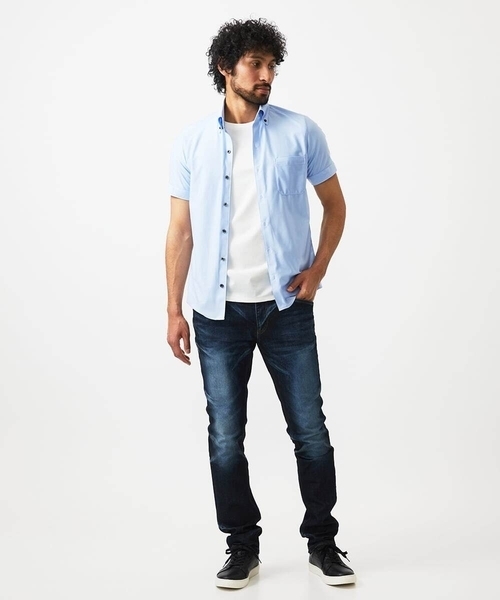 MICHEL KLEIN HOMME (ミッシェルクランオム)の「イージーケアドレス半袖シャツ(シャツ/ブラウス・メンズ・ホワイト/ライトブルー/ネイビー・MEDIUM/LARGE/X-LARGE)」の9枚目の写真
