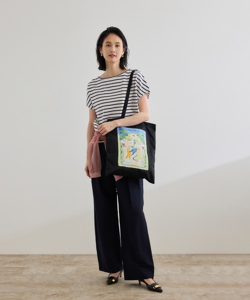 ROPE'（ロペ）の「【Kei Nagayama for ROPE'】イラスト入りトートバッグ【A4対応】（トートバッグ・レディース・ホワイト/ブラック・FREE）」の9枚目の写真