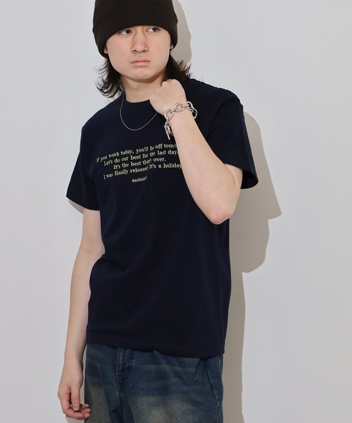 &soiree(アンドソワレ)の「&soiree フロント刺繍Tシャツ(Tシャツ/カットソー・レディース・ホワイト/ピンク/ネイビー/ベージュ/スミクロ/ブラウン・F/FREE)」の17枚目の写真