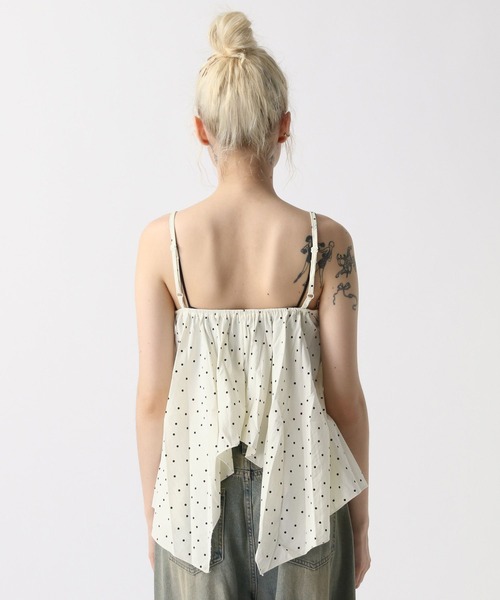 FOREVER 21（フォーエバー トゥエンティーワン）の「【2025SS】ドットアシメヘムキャミチュニック（キャミソール・レディース・ブラック/ナチュラル・FREE）」の12枚目の写真