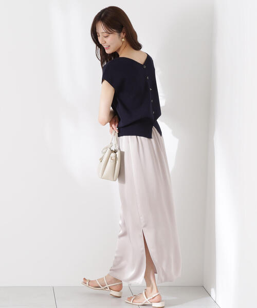 PROPORTION BODY DRESSING(プロポーションボディドレッシング)の「前後2WAY総針ニット / 1215270608(ニット/セーター・レディース・ネイビー/ホワイト系その他/ピンク/グリーン・FREE)」の20枚目の写真