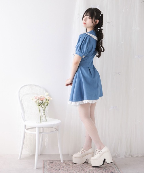 DearMyLoveRose(ディアマイラブローズ)の「丸襟デニムフレアワンピース【大きいサイズ有り】(ワンピース・レディース・インディゴブルー/ブラック/ライトブルー・LARGE/LL/3L/MEDIUM)」の20枚目の写真