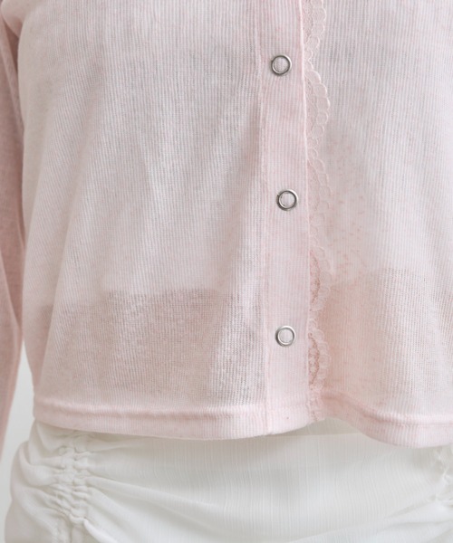 OLIVE des OLIVE（オリーブデオリーブ）の「【夏まで着れる◎/着痩せ】レースパーカー（パーカー・レディース・オフホワイト/ピンク/ブラック・FREE）」の10枚目の写真