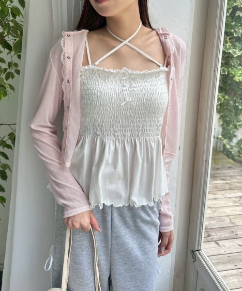 OLIVE des OLIVE（オリーブデオリーブ）の「【夏まで着れる◎/着痩せ】レースパーカー（パーカー・レディース・オフホワイト/ピンク/ブラック・FREE）」の17枚目の写真