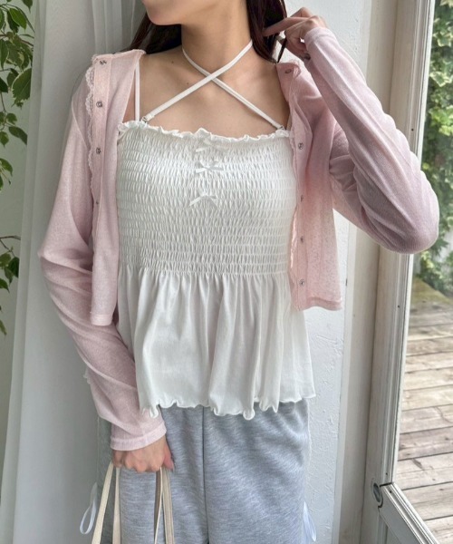 OLIVE des OLIVE（オリーブデオリーブ）の「【夏まで着れる◎/着痩せ】レースパーカー（パーカー・レディース・オフホワイト/ピンク/ブラック・FREE）」の18枚目の写真