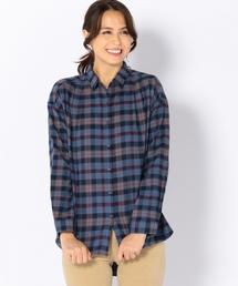 coen | ネルダークチェックリラックスレギュラーシャツ(シャツ/ブラウス)