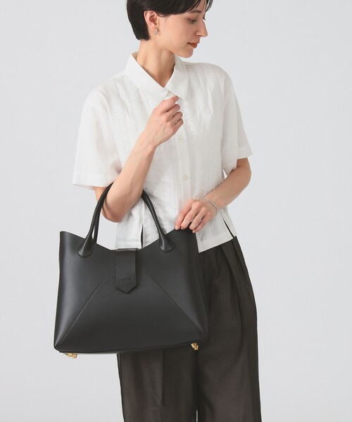 HASHIBAMI（ハシバミ）の「Hashibami / フェズ ヨコナガ A4バッグ（トートバッグ・レディース・ブラック/ダークブラウン・ONE SIZE）」の3枚目の写真