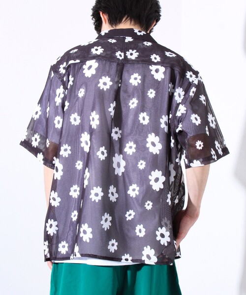 GLOSTER（グロスター）の「【GLOSTER/グロスター】フラワーメッシュシャツ ショートスリーブ オープンカラー 開襟シャツ（シャツ/ブラウス・メンズ・ブラック系その他/ブルー系その他/イエロー系その他・S/M/L）」の20枚目の写真