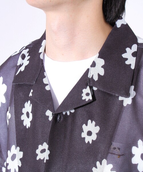 GLOSTER（グロスター）の「【GLOSTER/グロスター】フラワーメッシュシャツ ショートスリーブ オープンカラー 開襟シャツ（シャツ/ブラウス・メンズ・ブラック系その他/ブルー系その他/イエロー系その他・S/M/L）」の17枚目の写真