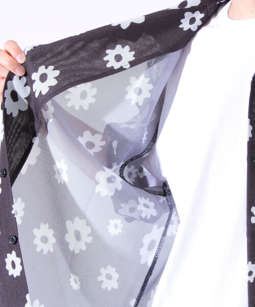 GLOSTER（グロスター）の「【GLOSTER/グロスター】フラワーメッシュシャツ ショートスリーブ オープンカラー 開襟シャツ（シャツ/ブラウス・メンズ・ブラック系その他/ブルー系その他/イエロー系その他・S/M/L）」の13枚目の写真