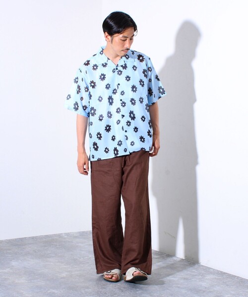 GLOSTER（グロスター）の「【GLOSTER/グロスター】フラワーメッシュシャツ ショートスリーブ オープンカラー 開襟シャツ（シャツ/ブラウス・メンズ・ブラック系その他/ブルー系その他/イエロー系その他・S/M/L）」の12枚目の写真