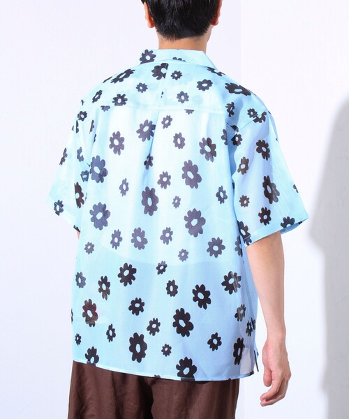 GLOSTER（グロスター）の「【GLOSTER/グロスター】フラワーメッシュシャツ ショートスリーブ オープンカラー 開襟シャツ（シャツ/ブラウス・メンズ・ブラック系その他/ブルー系その他/イエロー系その他・S/M/L）」の9枚目の写真