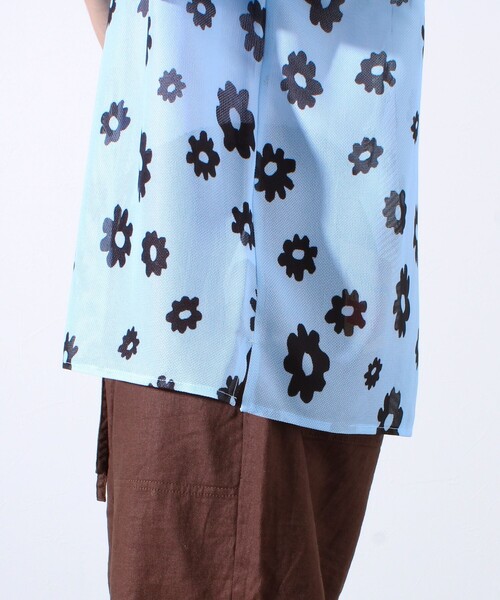 GLOSTER（グロスター）の「【GLOSTER/グロスター】フラワーメッシュシャツ ショートスリーブ オープンカラー 開襟シャツ（シャツ/ブラウス・メンズ・ブラック系その他/ブルー系その他/イエロー系その他・S/M/L）」の6枚目の写真