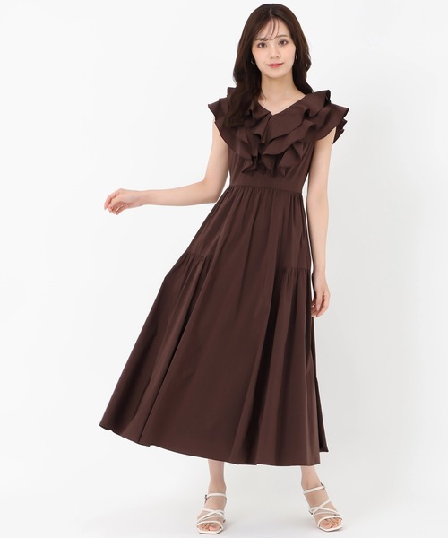 31 Sons de mode（トランテアン　ソン　ドゥ　モード）の「2025春夏新作 フリルカラーワンピース（シャツワンピース・レディース・ブルー/オフホワイト/ブラウン・S/M）」の18枚目の写真