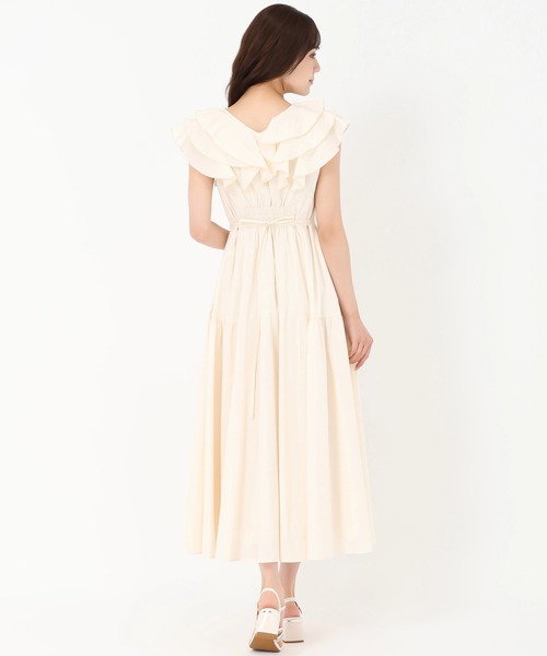 31 Sons de mode（トランテアン　ソン　ドゥ　モード）の「2025春夏新作 フリルカラーワンピース（シャツワンピース・レディース・ブルー/オフホワイト/ブラウン・S/M）」の6枚目の写真