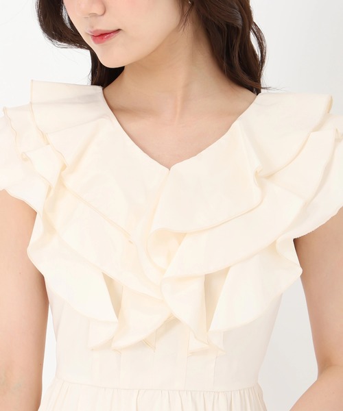 31 Sons de mode（トランテアン　ソン　ドゥ　モード）の「2025春夏新作 フリルカラーワンピース（シャツワンピース・レディース・ブルー/オフホワイト/ブラウン・S/M）」の7枚目の写真