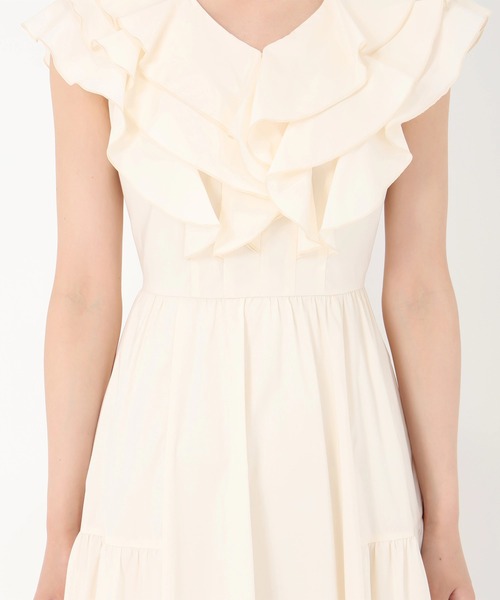 31 Sons de mode（トランテアン　ソン　ドゥ　モード）の「2025春夏新作 フリルカラーワンピース（シャツワンピース・レディース・ブルー/オフホワイト/ブラウン・S/M）」の9枚目の写真