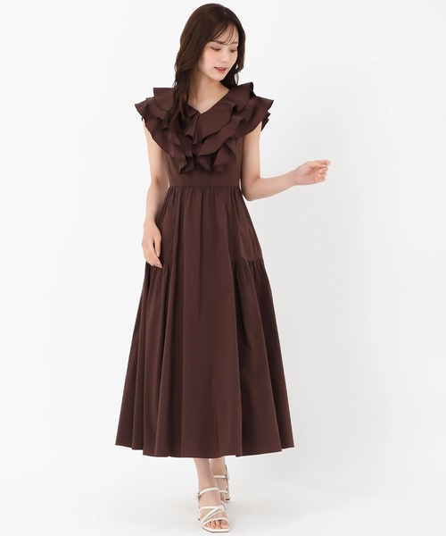 31 Sons de mode（トランテアン　ソン　ドゥ　モード）の「2025春夏新作 フリルカラーワンピース（シャツワンピース・レディース・ブルー/オフホワイト/ブラウン・S/M）」の22枚目の写真