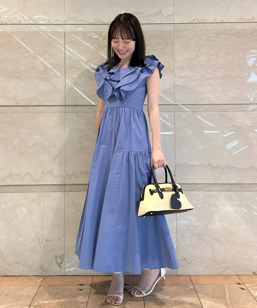 セール】2025春夏新作 フリルカラーワンピース（シャツ