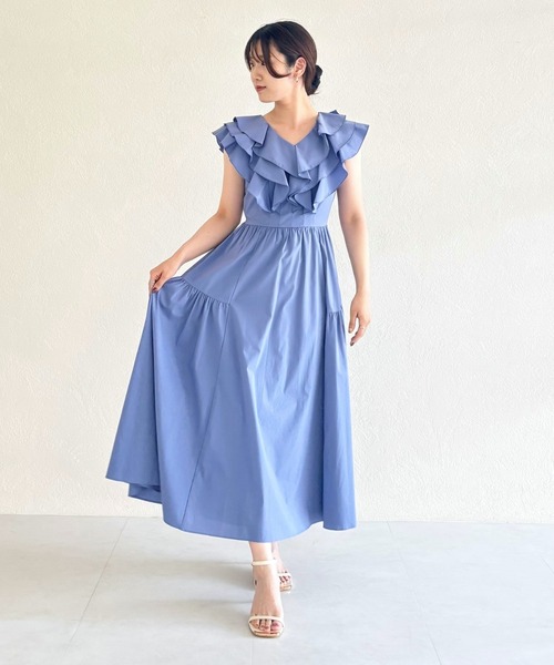 フリルワンピース 31 Sons de mode シャツワンピース 2025春夏新作 フリルカラー