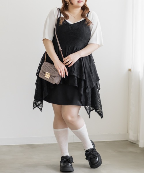 CLETTE(クレット)の「イレヘムレースキャミソール(キャミソール・レディース・アイボリー/ブラック・LL/3L/4L)」の21枚目の写真