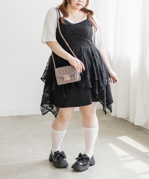 CLETTE(クレット)の「イレヘムレースキャミソール(キャミソール・レディース・アイボリー/ブラック・LL/3L/4L)」の22枚目の写真
