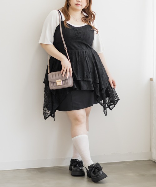CLETTE(クレット)の「イレヘムレースキャミソール(キャミソール・レディース・アイボリー/ブラック・LL/3L/4L)」の3枚目の写真