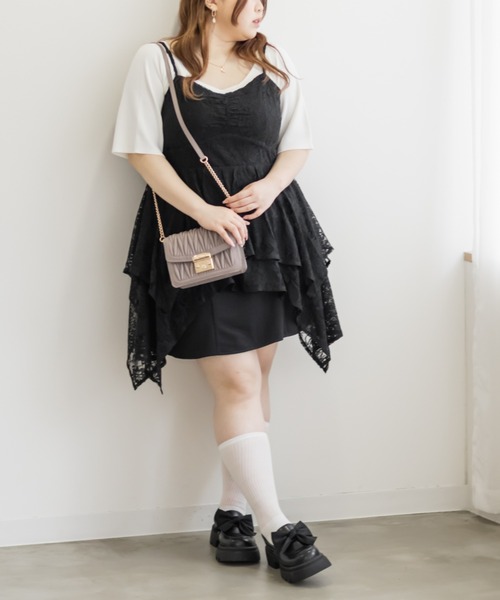 CLETTE(クレット)の「イレヘムレースキャミソール(キャミソール・レディース・アイボリー/ブラック・LL/3L/4L)」の4枚目の写真