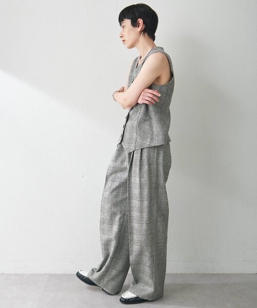 Whim Gazette（ウィムガゼット）の「ノーカラーベスト（ベスト・レディース・グレー/ブラウン・FREE）」の16枚目の写真