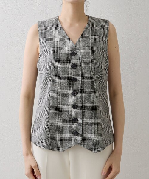 Whim Gazette（ウィムガゼット）の「ノーカラーベスト（ベスト・レディース・グレー/ブラウン・FREE）」の11枚目の写真
